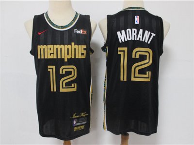 Memphis Grizzlies #12 Ja Morant Black 2020-21 City Edition Swingman Jersey