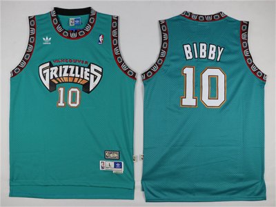 Vancouver Grizzlies #10 Mike Bibby Teal Hardwood Classic Jersey