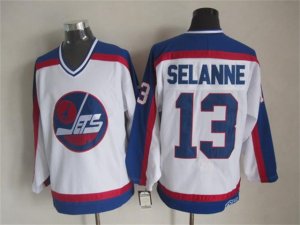 Winnipeg Jets #13 Teemu Selanne 1989 CCM Vintage White Jersey