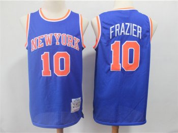 New York Knicks #10 Walt Frazier 1972-73 Blue Throwback Jersey