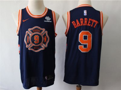 New York Knicks #9 R.J. Barrett Navy City Edition Swingman Jersey