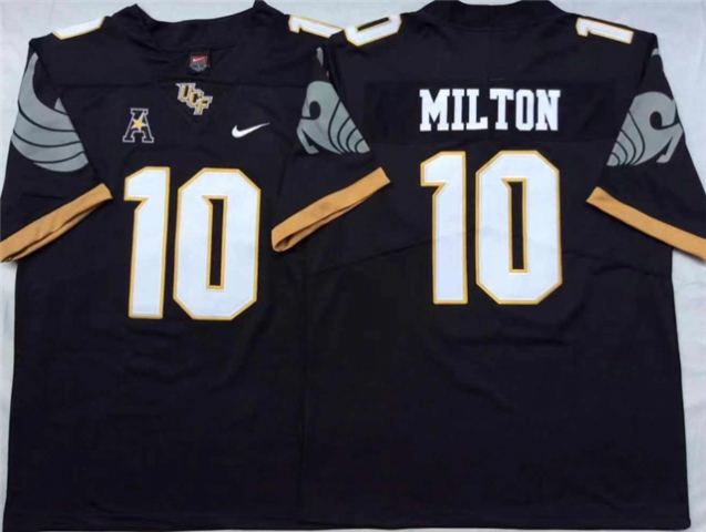 NCAA UCF Knights #10 McKenzie Milton Black College Football Jersey - Click Image to Close