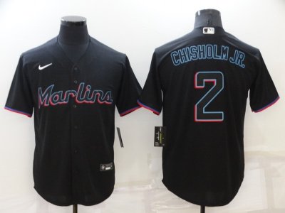 Miami Marlins #2 Jazz Chisholm Jr. Black Cool Base Jersey