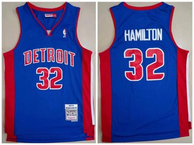 Detroit Pistons #32 Richard Hamilton Blue 2003-04 Hardwood Classics Jersey