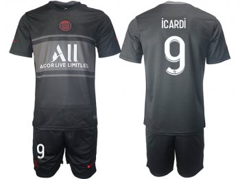 Club Paris Saint Germain #9 Icardi 3rd Black 2021/2022 Soccer Jersey