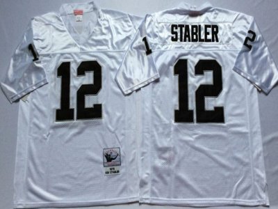 Oakland Raiders #12 Ken Stabler 1976 Throwback White Jersey