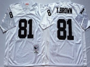 Oakland Raiders #81 Tim Brown Throwback White Jersey