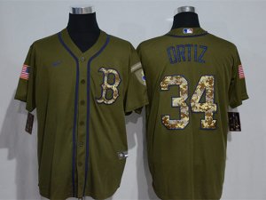 Boston Red Sox #34 David Ortiz Olive 2020 Cool Base Jersey