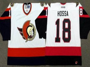 Ottawa Senators #18 Marian Hossa CCM Vintage White Jersey