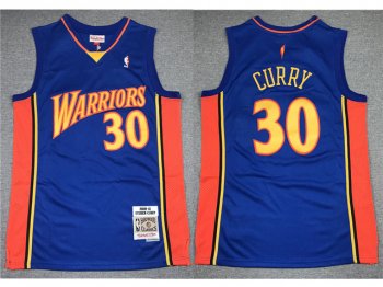 Golden State Warriors #30 Stephen Curry 2009-10 Blue Hardwood Classics Jersey