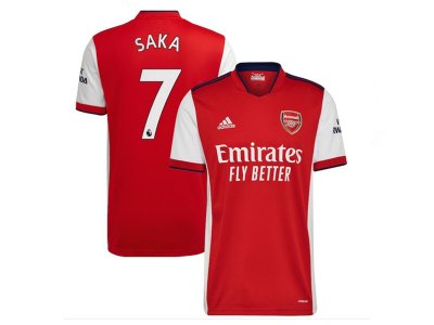 Club Arsenal #7 Saka Home Red 2021/22 Soccer Jersey