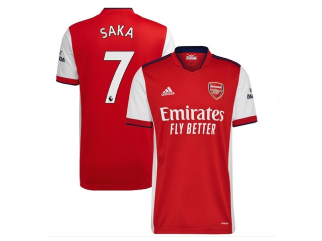 Club Arsenal #7 Saka Home Red 2021/22 Soccer Jersey - Click Image to Close