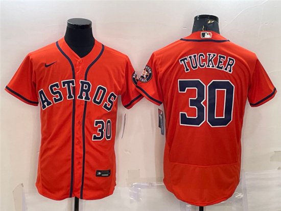 Houston Astros #30 Kyle Tucker Orange Flex Base Jersey