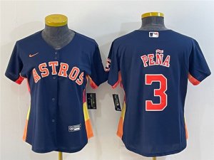 Women's Houston Astros #3 Jeremy Pena Navy Cool Base Jersey