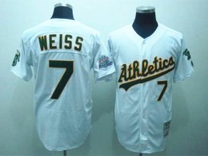 Oakland Athletics #7 Walt Weiss Throwback White Jersey