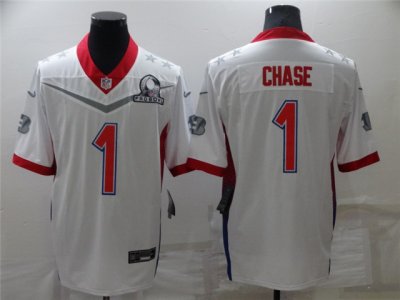 Cincinnati Bengals #1 Ja'Marr Chase White 2022 AFC Pro Bowl Jersey