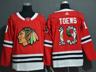 Chicago Blackhawks #19 Jonathan Toews Red Fashion Printing Adidas Jersey