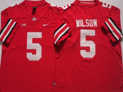 NCAA Ohio State Buckeyes #5 Garrett Wilson Red College Jersey