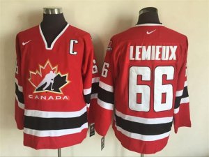 2002 Winter Olympics Team Canada #66 Mario Lemieux CCM Vintage Red Hockey Jersey