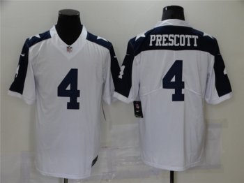 Dallas Cowboys #4 Dak Prescott Thanksgiving White Vapor Limited Jersey