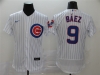 Chicago Cubs #9 Javier Baez White Flex Base Jersey
