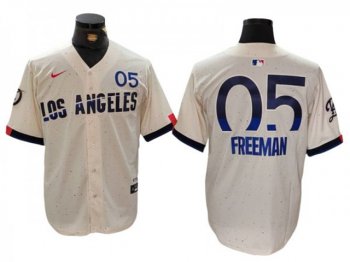 Los Angeles Dodgers #5 Freddie Freeman Cream 2024 City Connect Limited Jersey