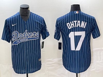 Los Angeles Dodgers #17 Shohei Ohtani Navy Cool Base Jersey