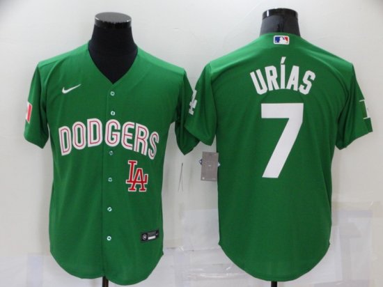 Los Angeles Dodgers #7 Julio Urias Green Cool Base Jersey