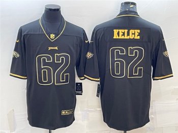 Philadelphia Eagles #62 Jason Kelce Black Gold Vapor Limited Jersey