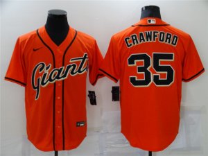 San Francisco Giants #35 Brandon Crawford Orange Cool Base Jersey