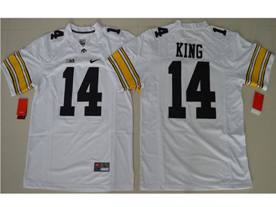 NCAA Iowa Hawkeyes #14 Desmond King White College Football Jersey