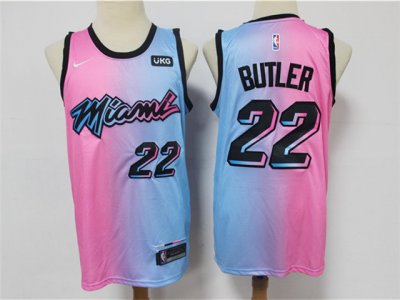 Miami Heat #22 Jimmy Butler 2020-21 Pink/Blue City Edition Swingman Jersey