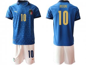 National Italy #10 Insigne Home Blue 2020/21 Soccer Jersey