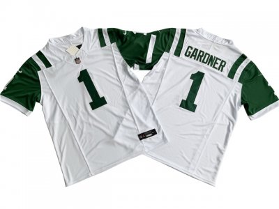 New York Jets #1 Sauce Gardner White Classic Vapor F.U.S.E. Limited Jersey