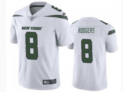 Youth New York Jets #8 Aaron Rodgers White Vapor Limited Jersey