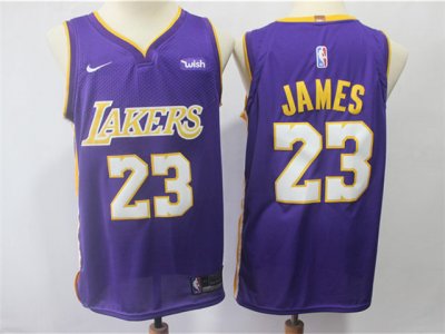 Los Angeles Lakers #23 Lebron James Purple Swingman Jersey