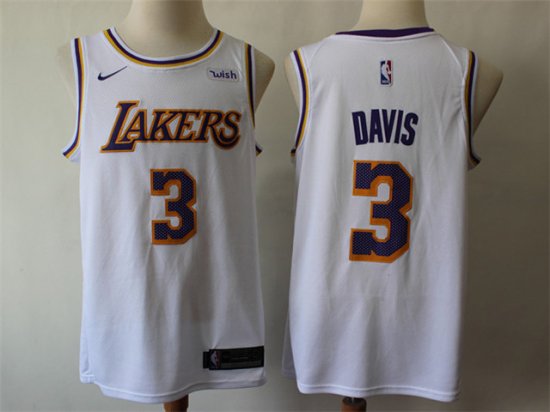 Los Angeles Lakers #3 Anthony Davis White Swingman Jersey