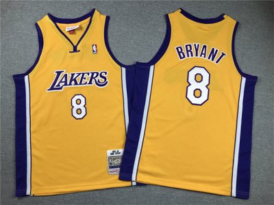 Youth Los Angeles Lakers #8 Kobe Bryant 1999-00 Gold Hardwood Classics Jersey