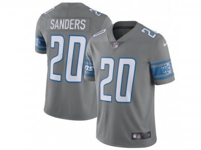 Detroit Lions #20 Barry Sanders Gray Color Rush Limited Jersey
