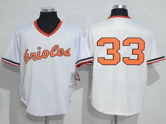 Baltimore Orioles #33 Eddie Murray Throwback White Jersey