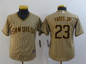 Youth San Diego Padres #23 Fernando Tatis Jr. Gray Pinstripe 2020 Cool Base Jersey