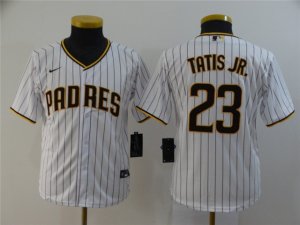 Youth San Diego Padres #23 Fernando Tatís Jr. White 2020 Cool Base Jersey