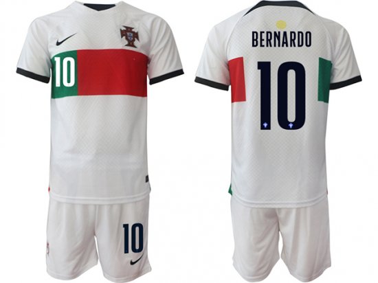 National Portugal #10 Bernardo Away White 2022/23 Soccer Jersey