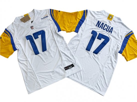 Los Angeles Rams #17 Puka Nacua White Vapor F.U.S.E. Limited Jersey