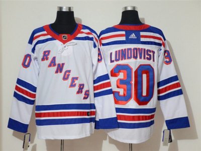 New York Rangers #30 Henrik Lundqvist White Jersey