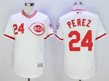 Cincinnati Reds #24 Tony Perez 1976 Throwback White Jersey