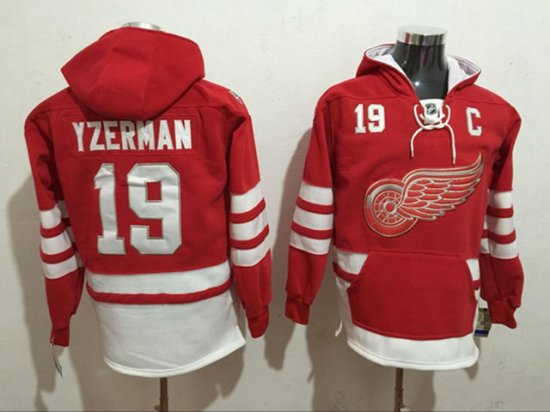 Detroit Red Wings #19 Steve Yzerman Red Hoodie