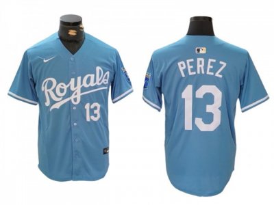 Kansas City Royals #13 Salvador Perez White Limited Jersey