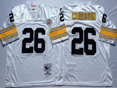 Pittsburgh Steelers #26 Rod Woodson 1994 Throwback White Jersey