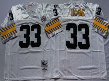 Pittsburgh Steelers #33 Merril Hoge 1975 Throwback White Jersey